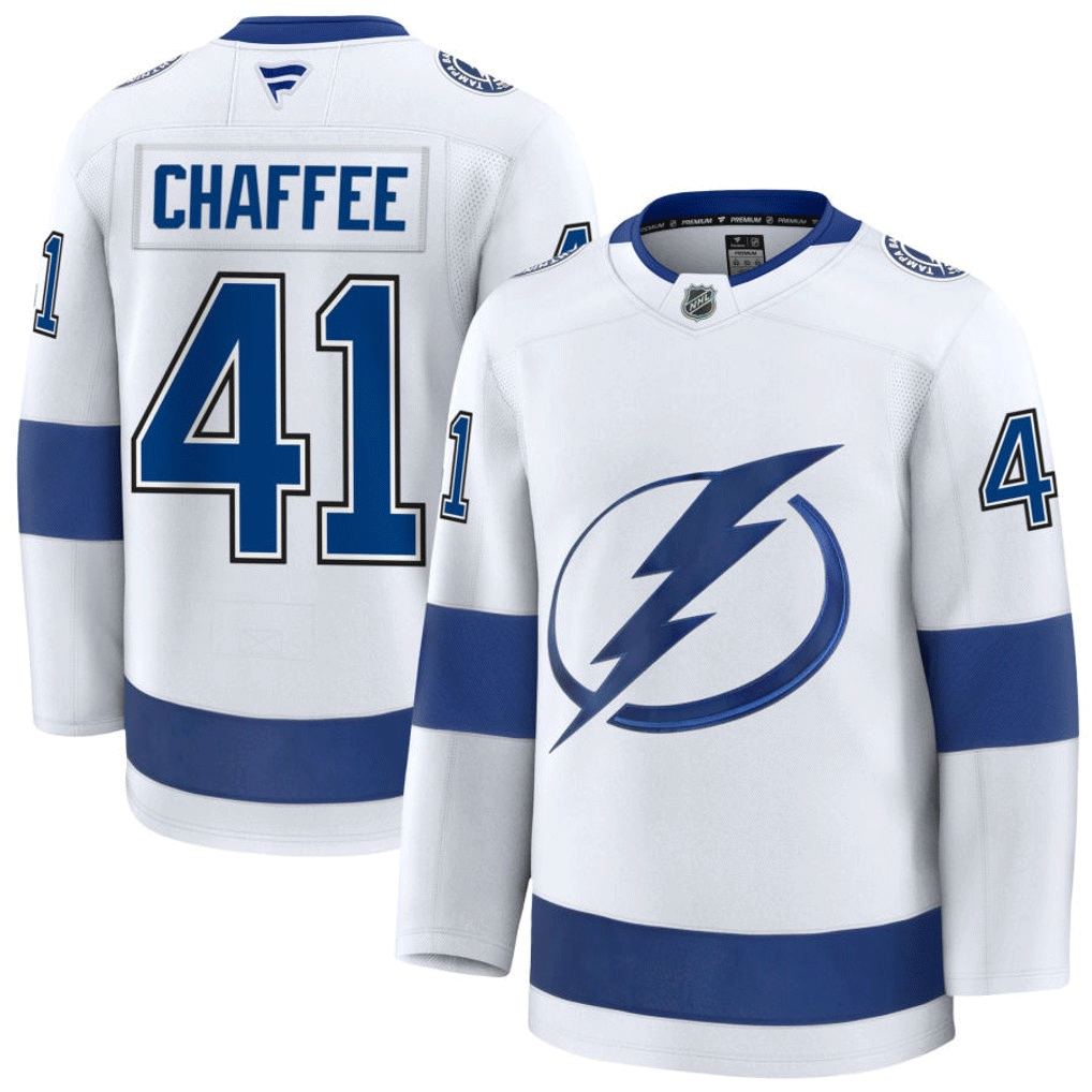 41 Mitchell Chaffee Tampa Bay Lightning Fanatics Premium Away White Jersey