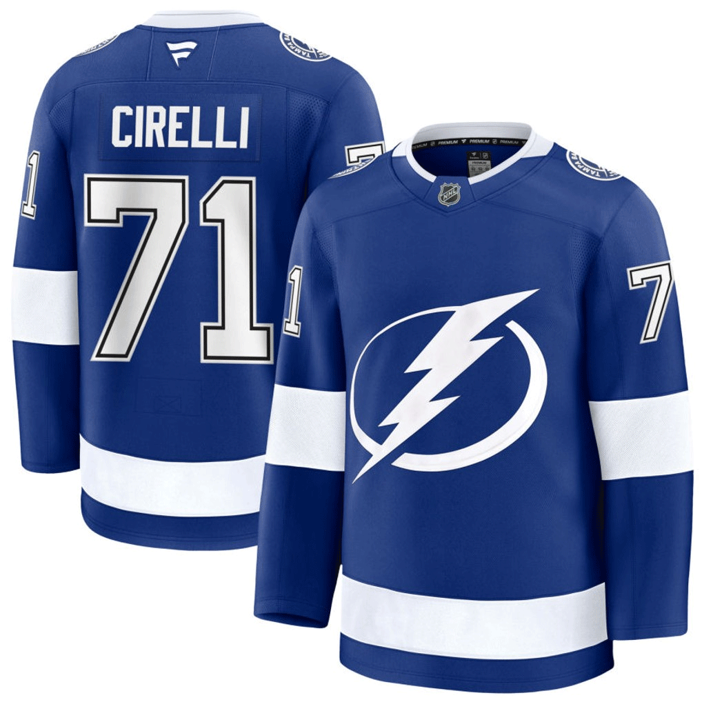 71 Anthony Cirelli Tampa Bay Lightning Fanatics Premium Home Blue Jersey