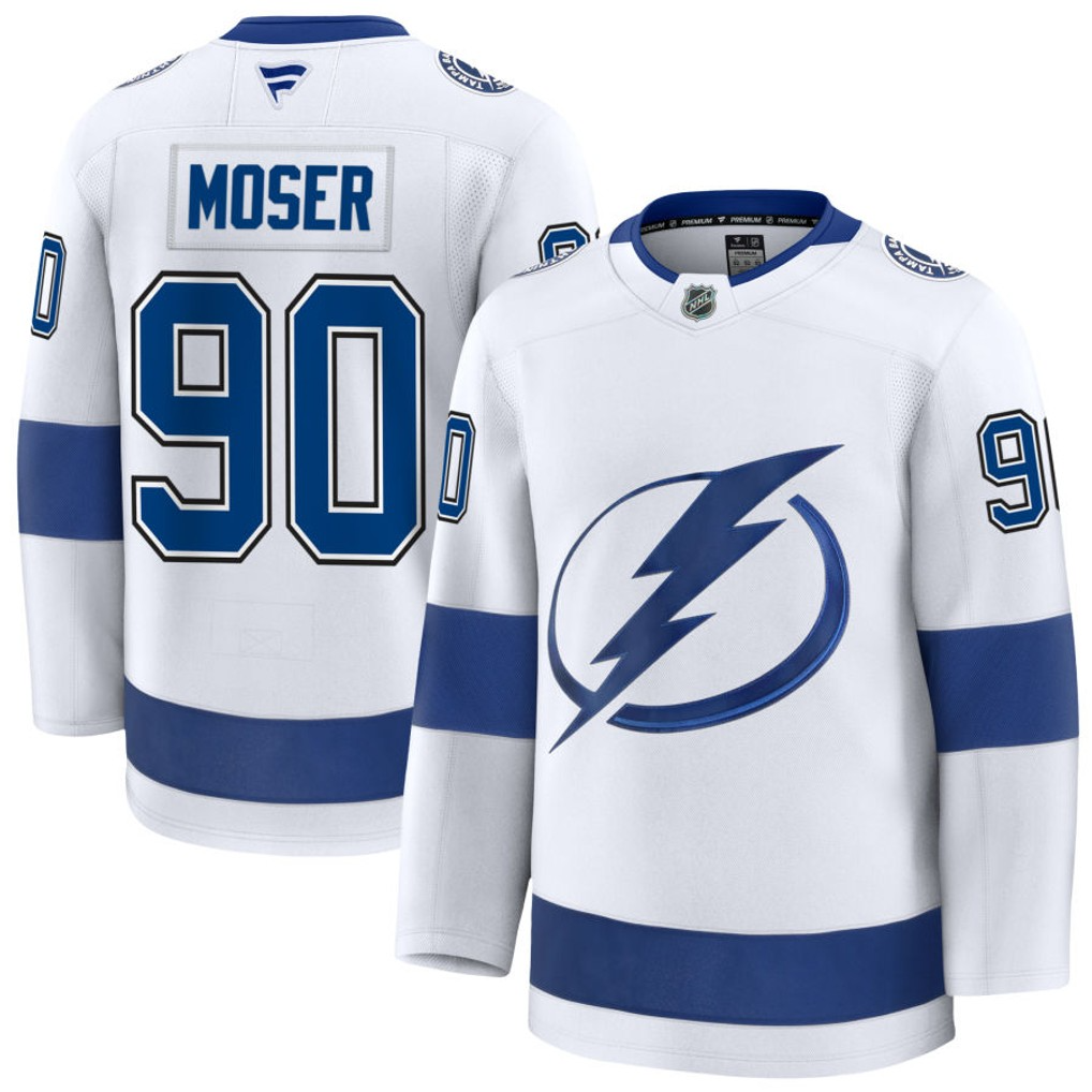 90 JJ Moser Tampa Bay Lightning Fanatics Premium Away White Jersey