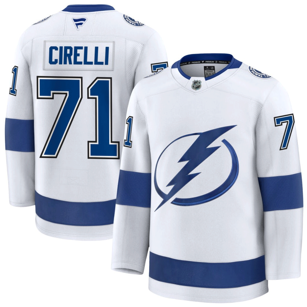71 Anthony Cirelli Tampa Bay Lightning Fanatics Premium Away White Jersey