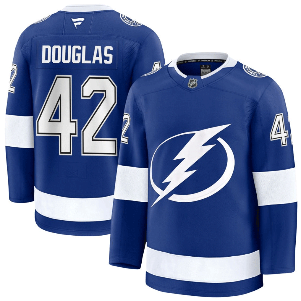 42 Curtis Douglas Tampa Bay Lightning Fanatics Premium Home Blue Jersey