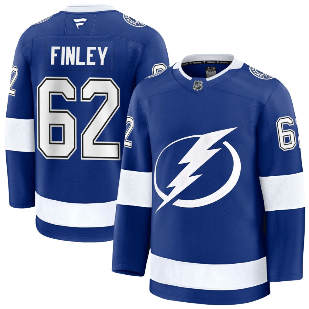 62 Jack Finley Tampa Bay Lightning Fanatics Premium Home Blue Jersey