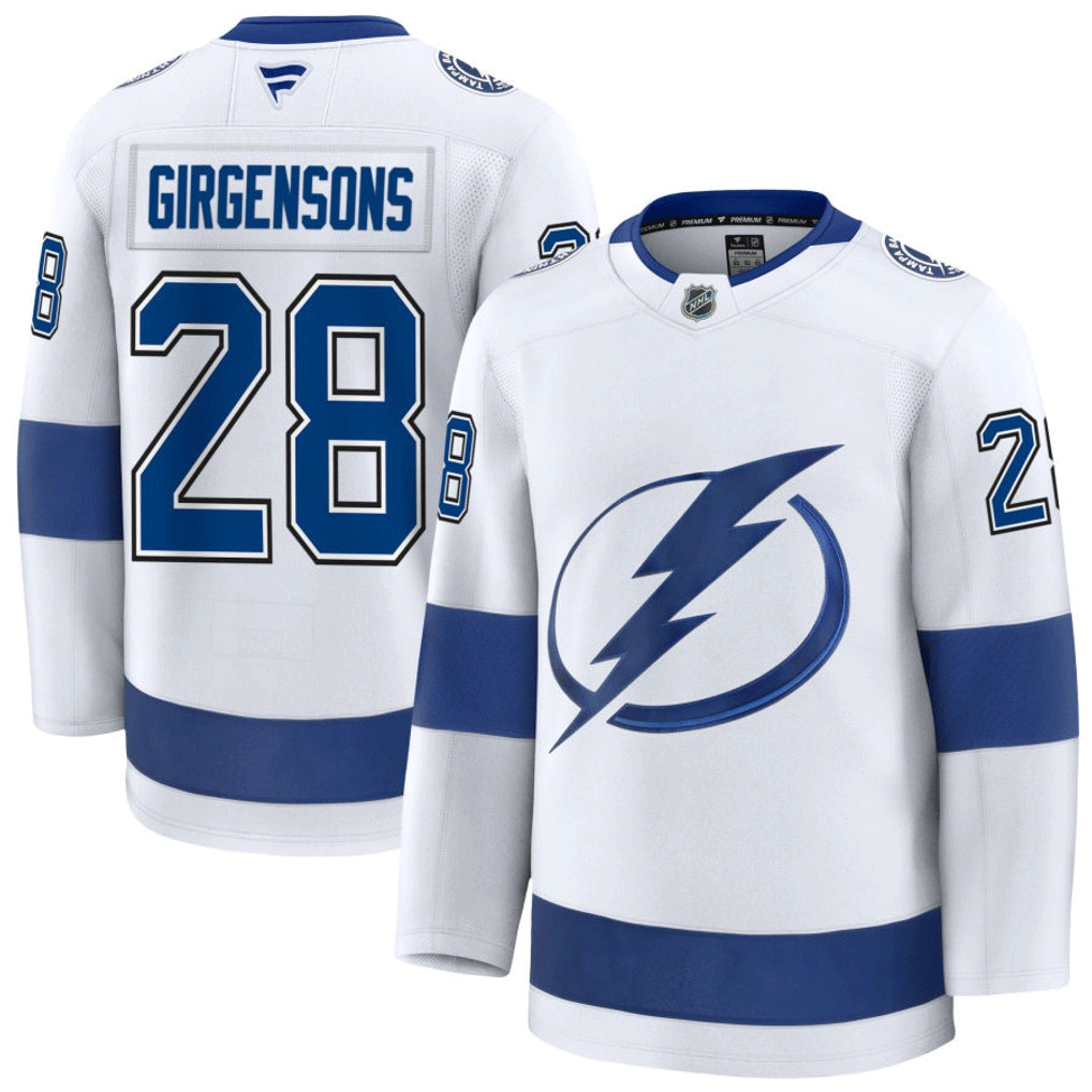 28 Zemgus Girgensons Tampa Bay Lightning Fanatics Premium Away White Jersey