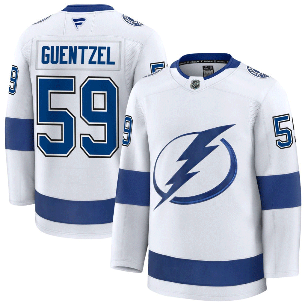 59 Jake Guentzel Tampa Bay Lightning Fanatics Premium Away White Jersey