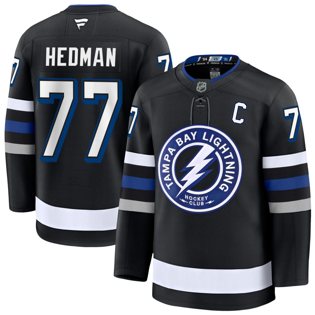 77 Victor Hedman Tampa Bay Lightning Fanatics Premium Alternate Black Jersey