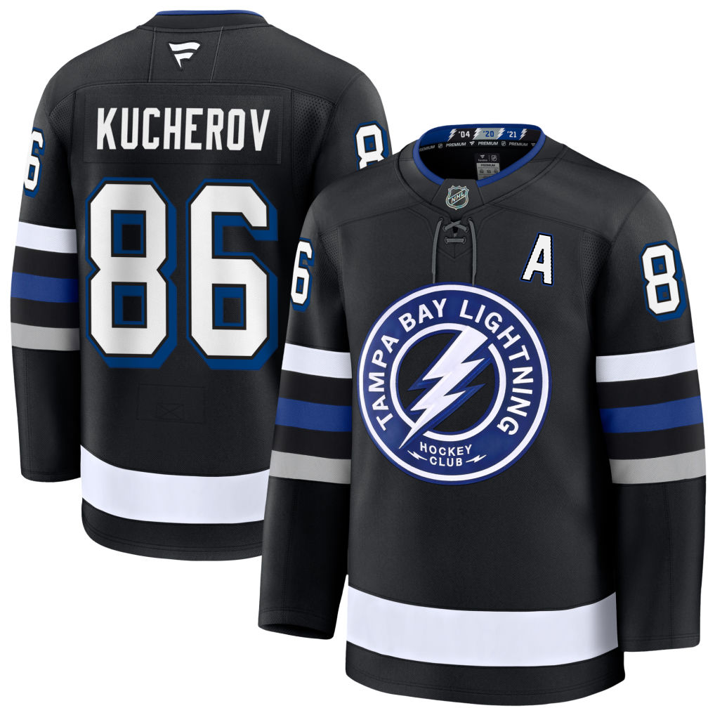 86 Nikita Kucherov Tampa Bay Lightning Fanatics Premium Alternate Black Jersey