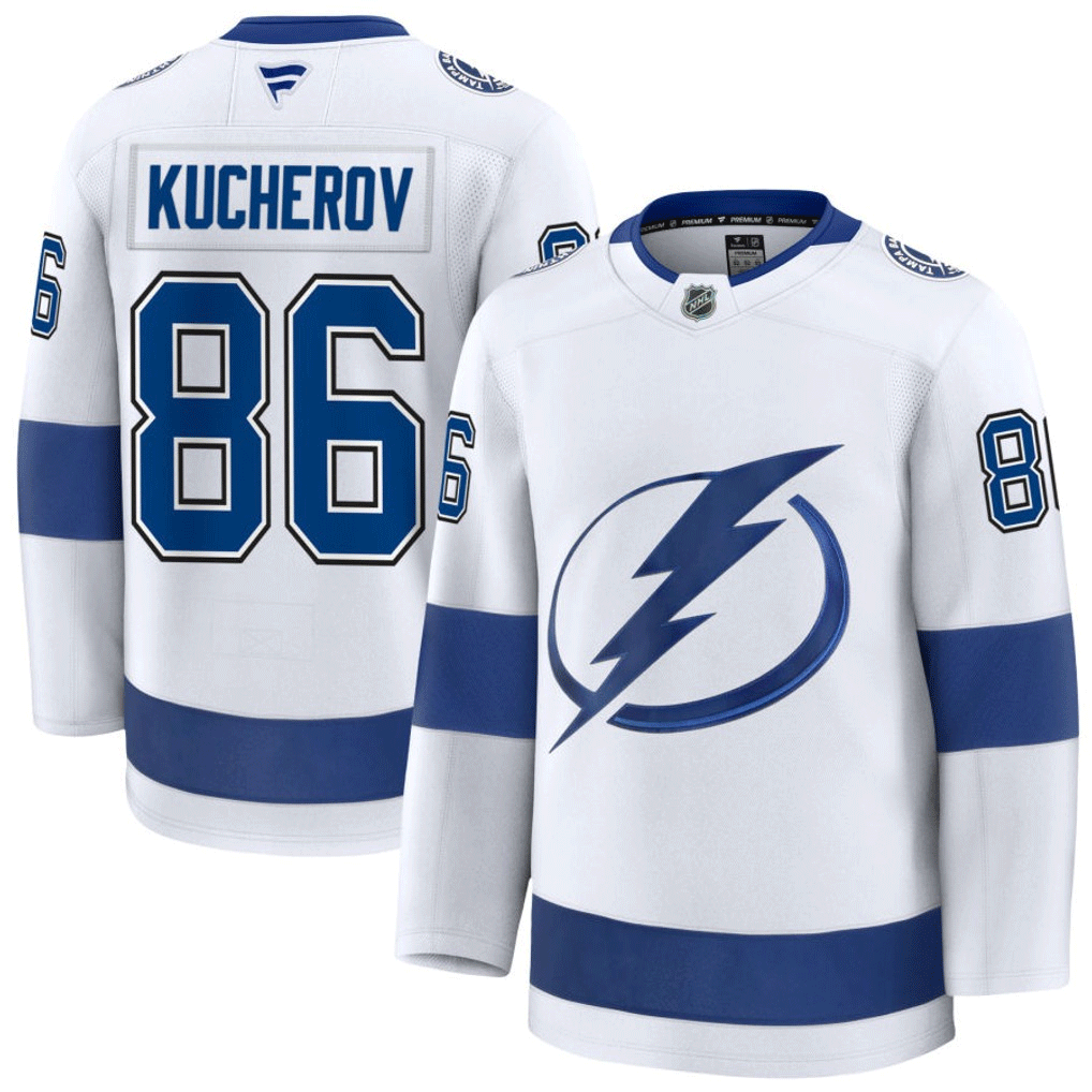 86 Nikita Kucherov Tampa Bay Lightning Fanatics Premium Away White Jersey