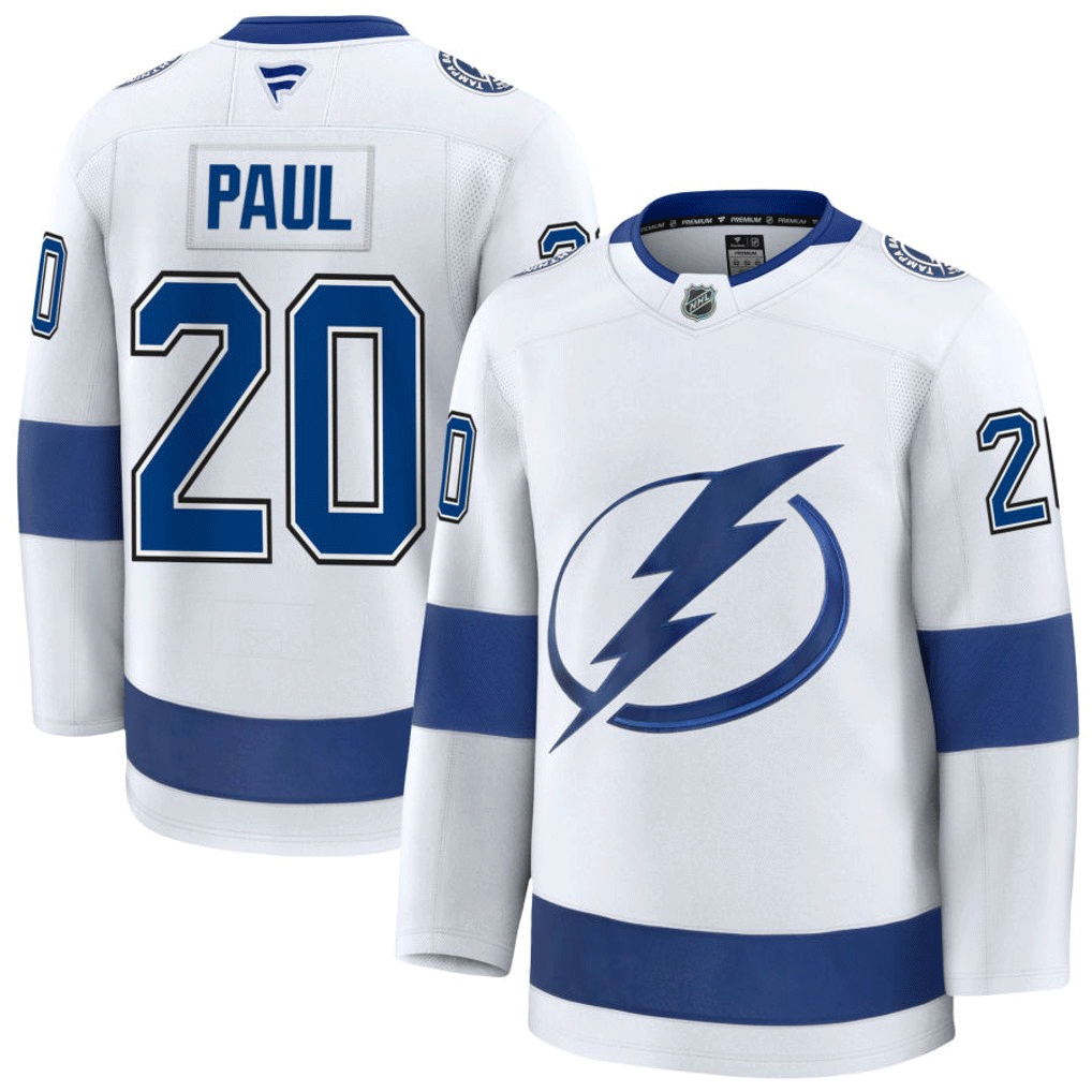 20 Nick Paul Tampa Bay Lightning Fanatics Premium Away White Jersey