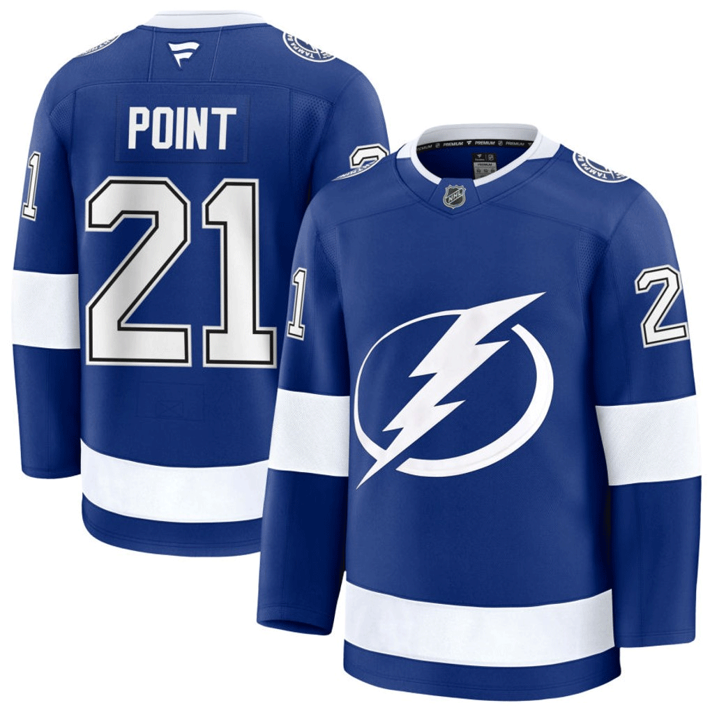 21 Brayden Point Tampa Bay Lightning Fanatics Premium Home Blue Jersey