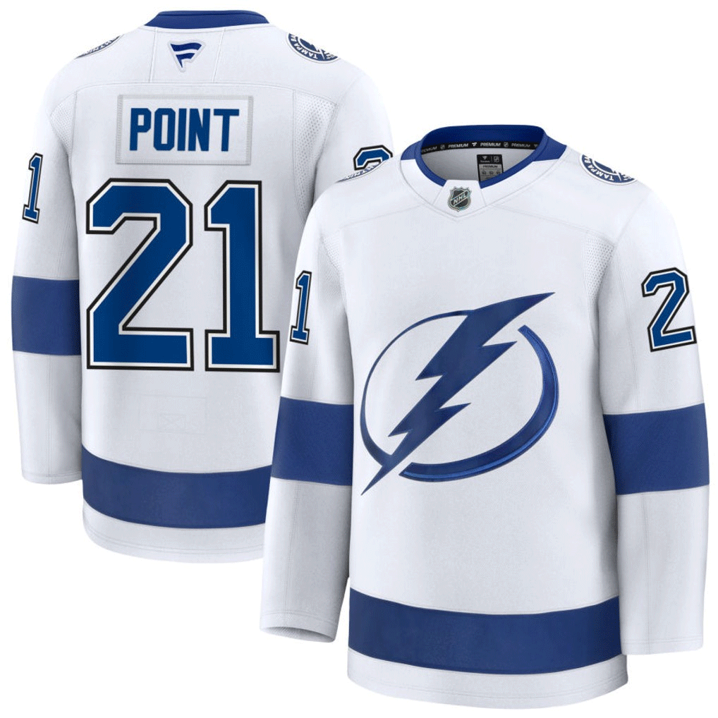 21 Brayden Point Tampa Bay Lightning Fanatics Premium Away White Jersey
