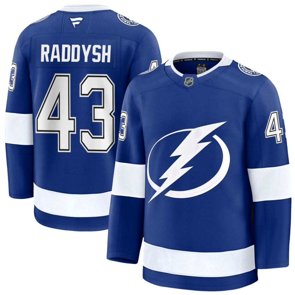43 Darren Raddysh Tampa Bay Lightning Fanatics Premium Home Blue Jersey