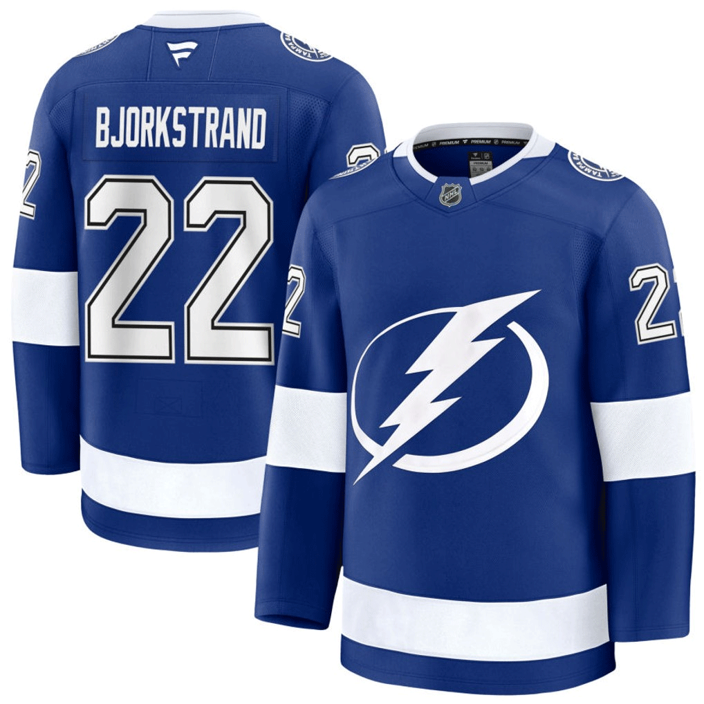 22 Oliver Bjrokstrand Tampa Bay Lightning Fanatics Premium Home Blue Jersey