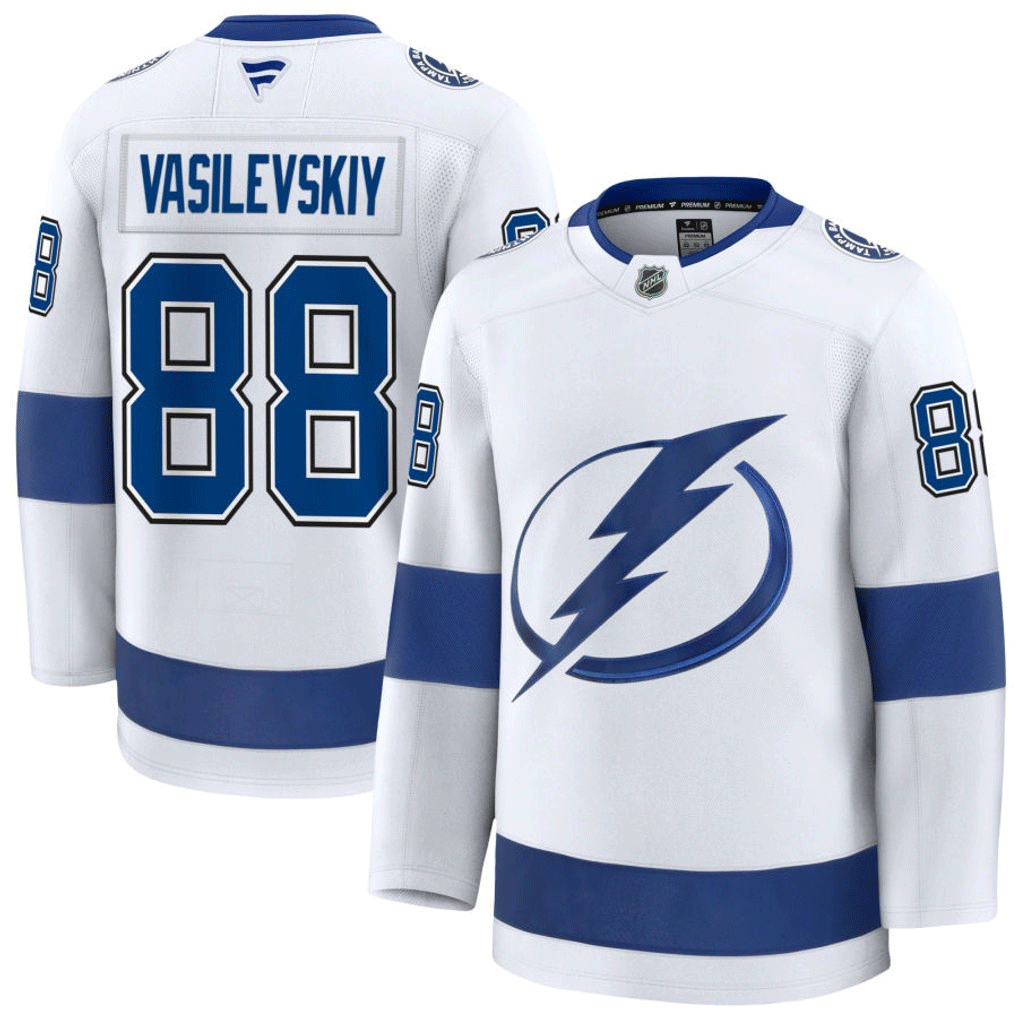 88 Andrei Vasilevsky Tampa Bay Lightning Fanatics Premium Away White Jersey