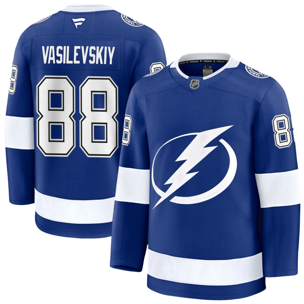 88 Andrei Vasilevsky Tampa Bay Lightning Fanatics Premium Home Blue Jersey
