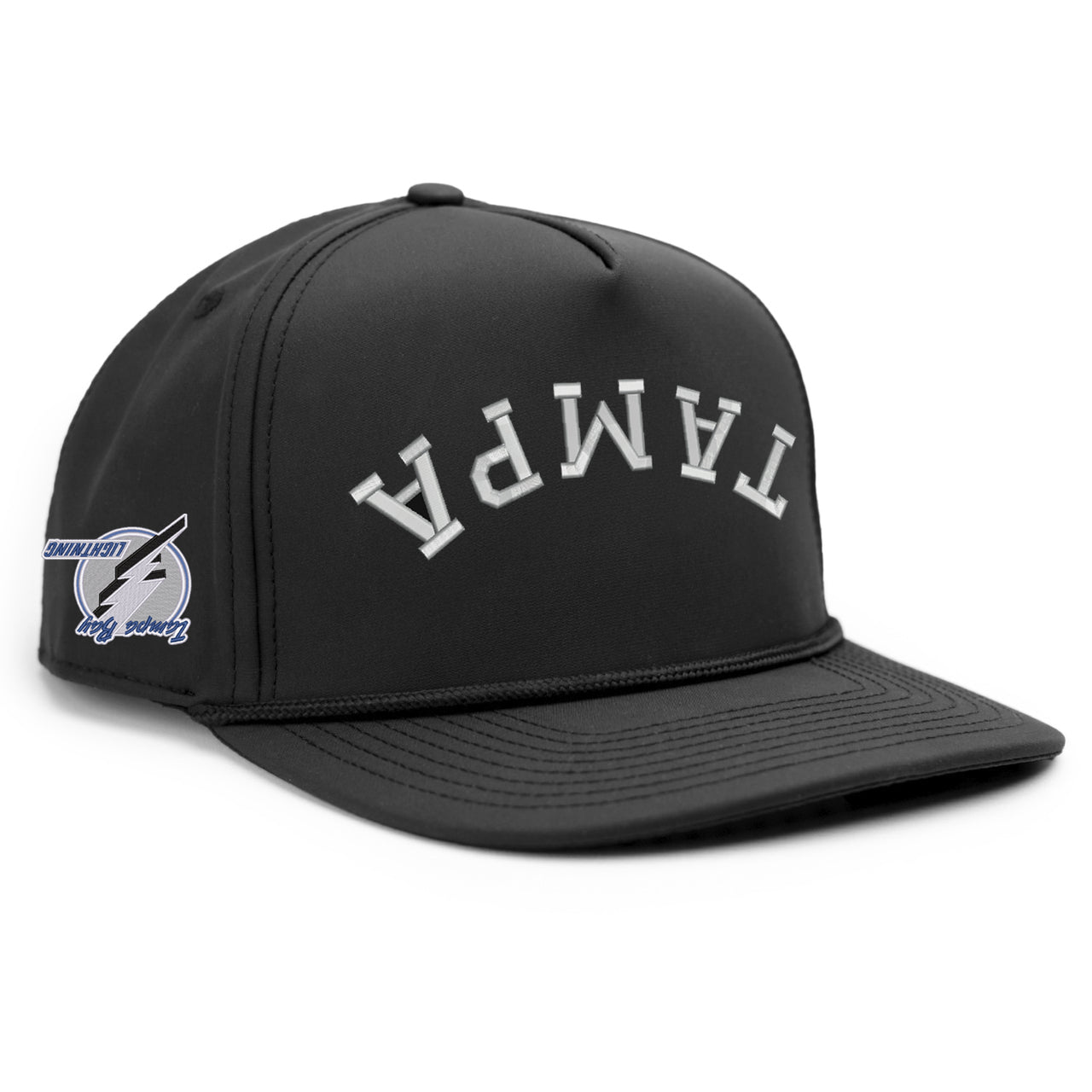 Tampa Bay Lightning Reversed TAMPA Vintage Black Adjustable Hat