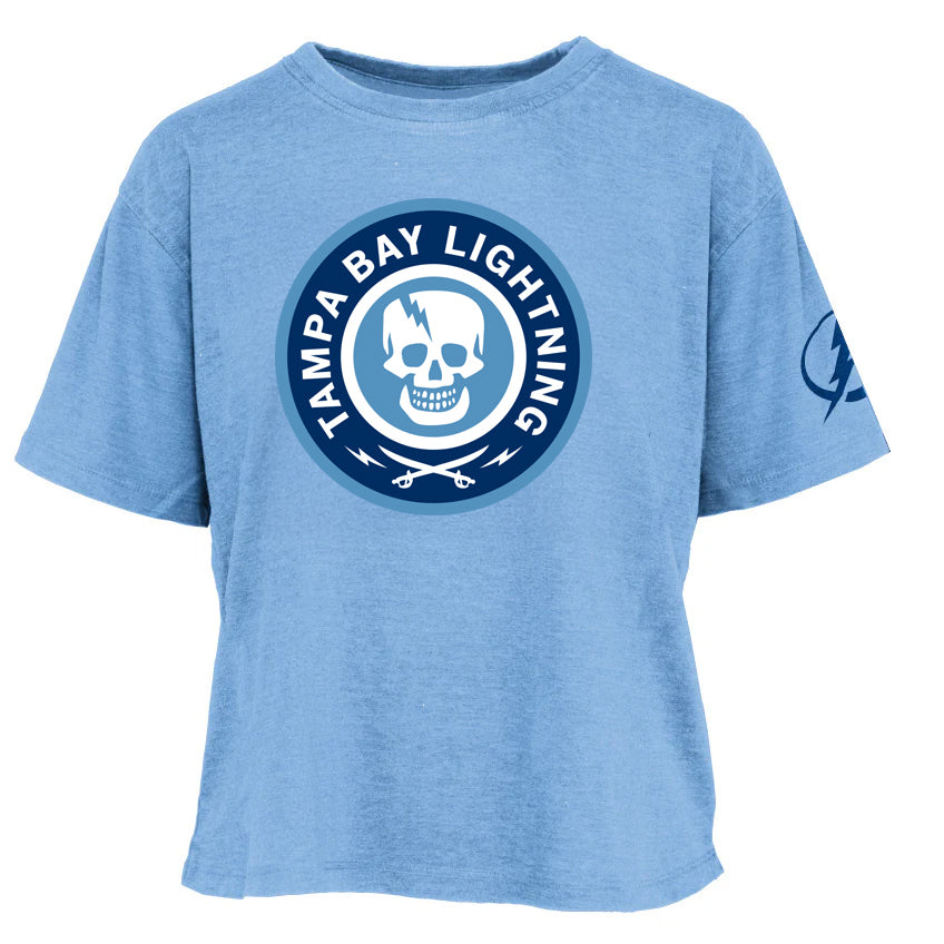 Women's Tampa Bay Lightning 2026 Stadium Series Skull Logo Crop Tee