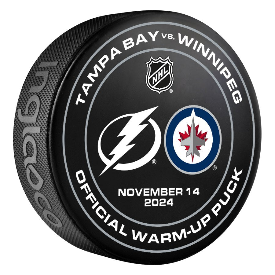 Tampa Bay Lightning 2024-25 Game-used Warm-Up Puck (11/14/2024)