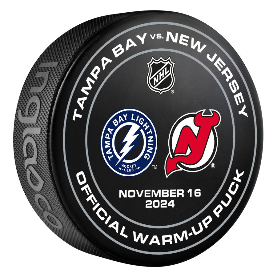 Tampa Bay Lightning 2024-25 Game-used Warm-Up Puck (11/16/2024)