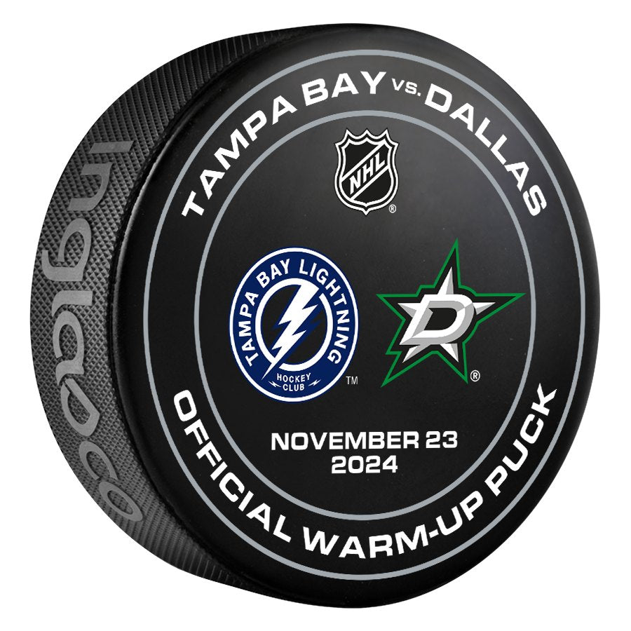 Tampa Bay Lightning 2024-25 Game-used Warm-Up Puck (11/23/2024)