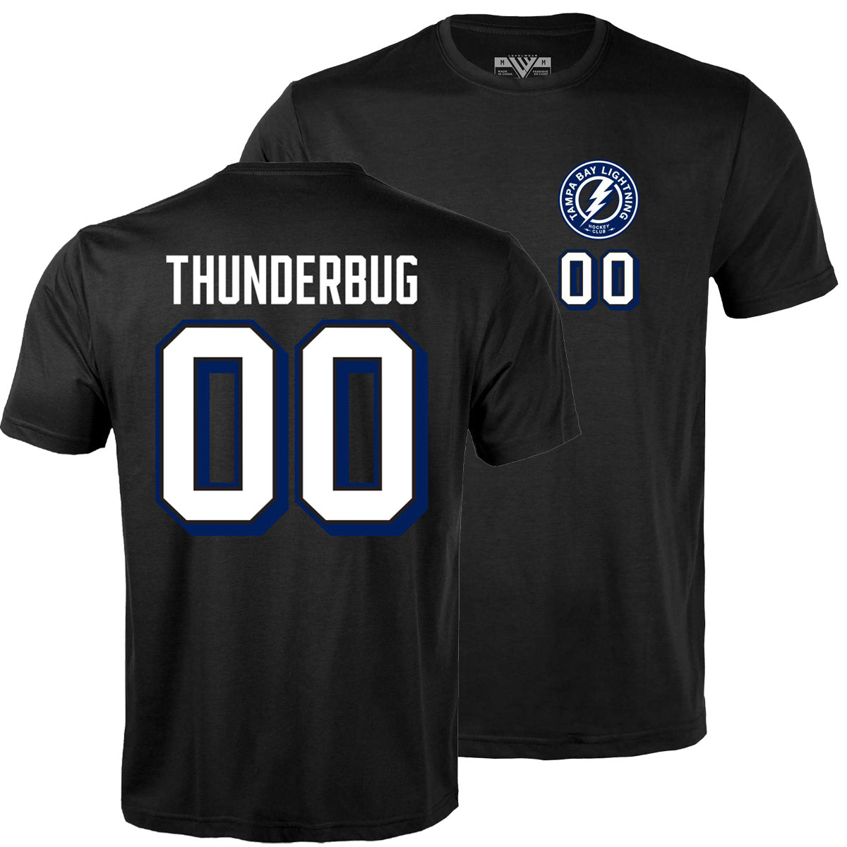 Tampa Bay Lightning Levelwear Thunderbug Name & Number Black Tee