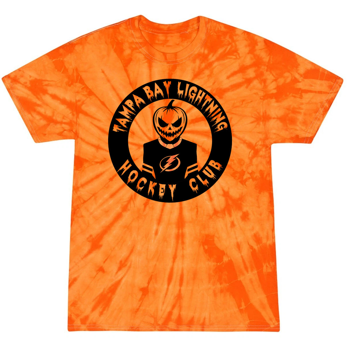 Tampa Bay Lightning Halloween Tie-Dye Pumpkin Head Tee