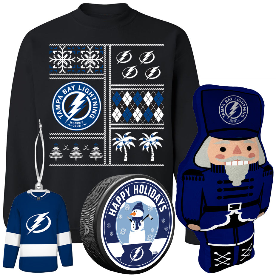 Tampa Bay Lightning Holiday Pack with Ugly Sweater Crewneck Sweatshirt