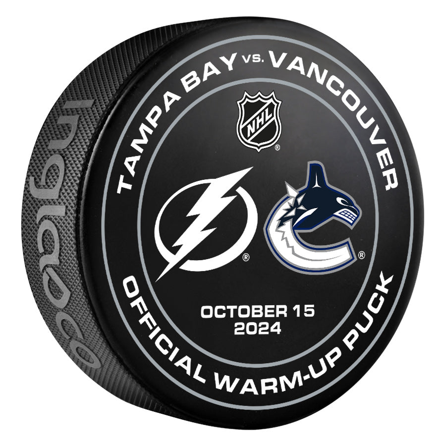 Tampa Bay Lightning 2024-25 Game-used Warm-Up Puck (10/15/2024)