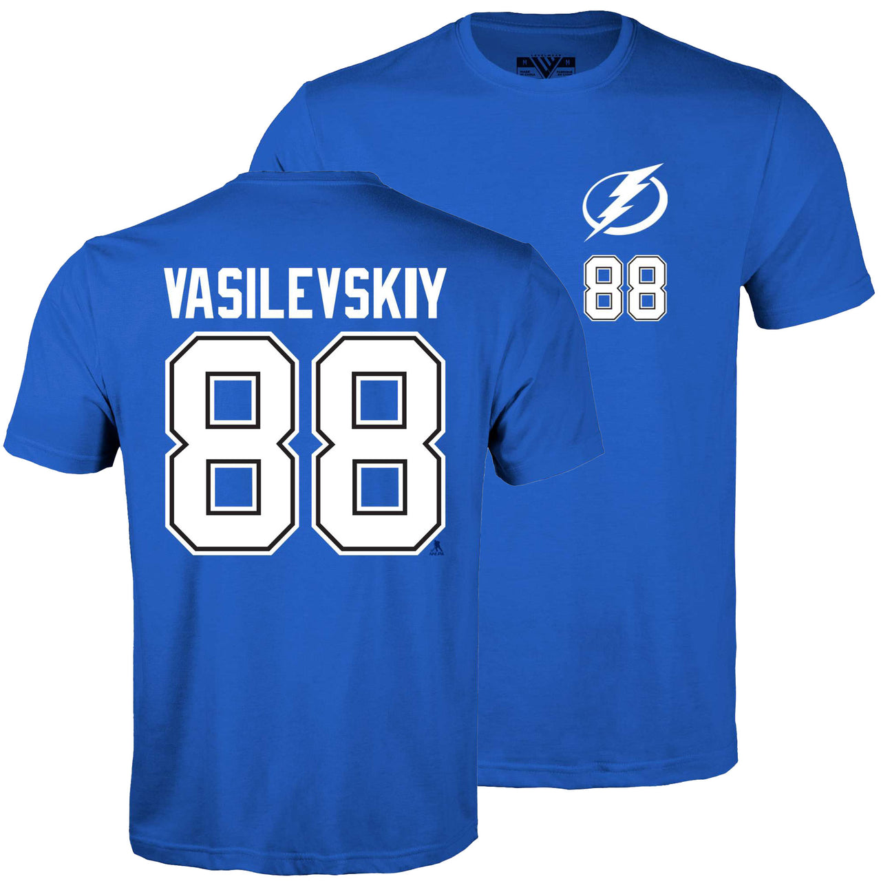 Tampa Bay Lightning Levelwear Andrei Vasilevskiy Blue Name & Number Tee