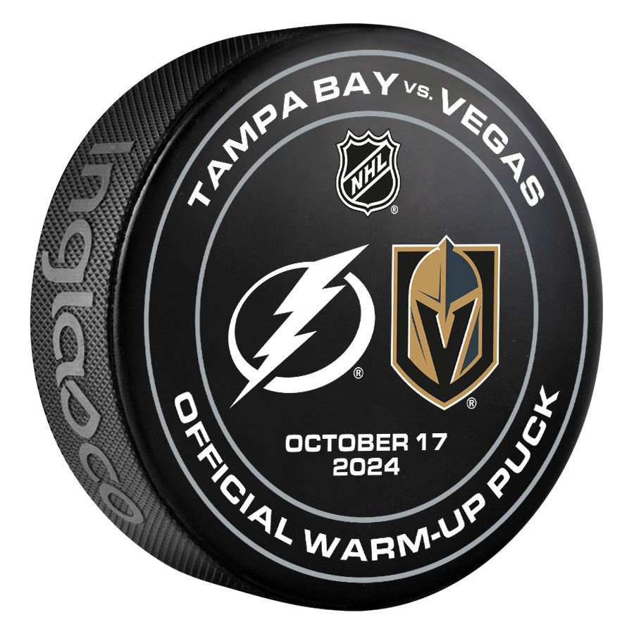 Tampa Bay Lightning 2024-25 Game-used Warm-Up Puck (10/17/2024)