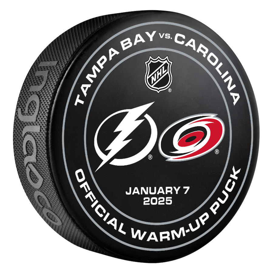 Tampa Bay Lightning 2024-25 Game-used Warm-Up Puck (1/7/2025)