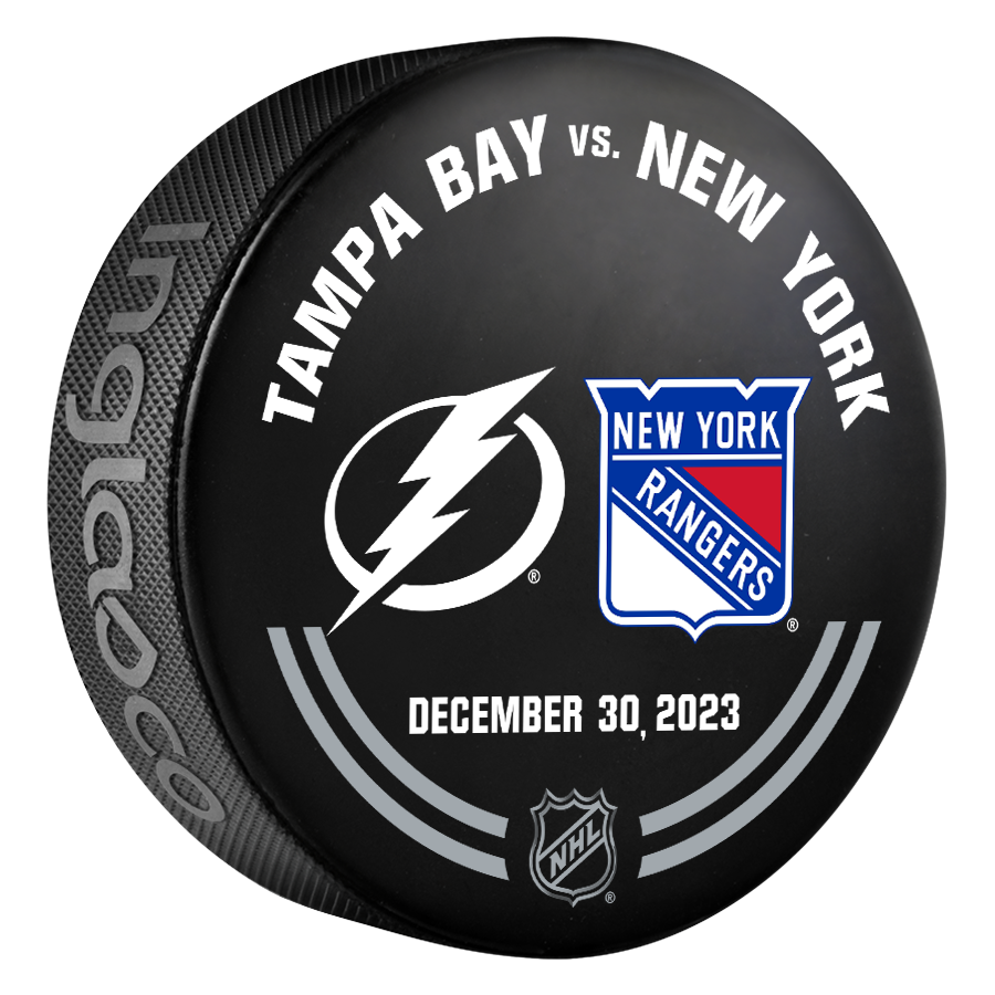 Tampa Bay Lightning 2023-24 Warmup-used Puck (12-30-2023)