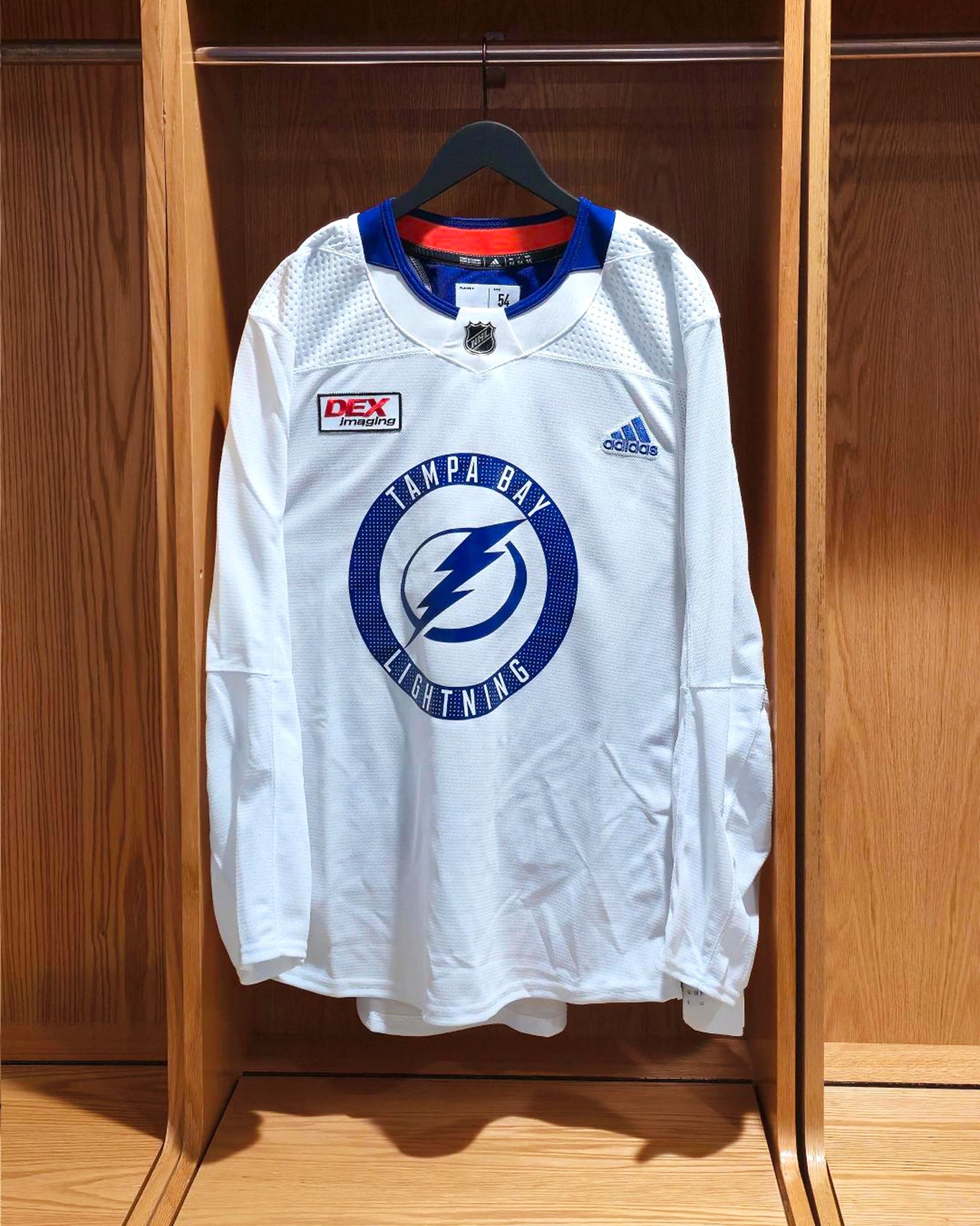 Tampa Bay Lightning Team-Issued Made In Canada adidas WHITE Practice Jersey