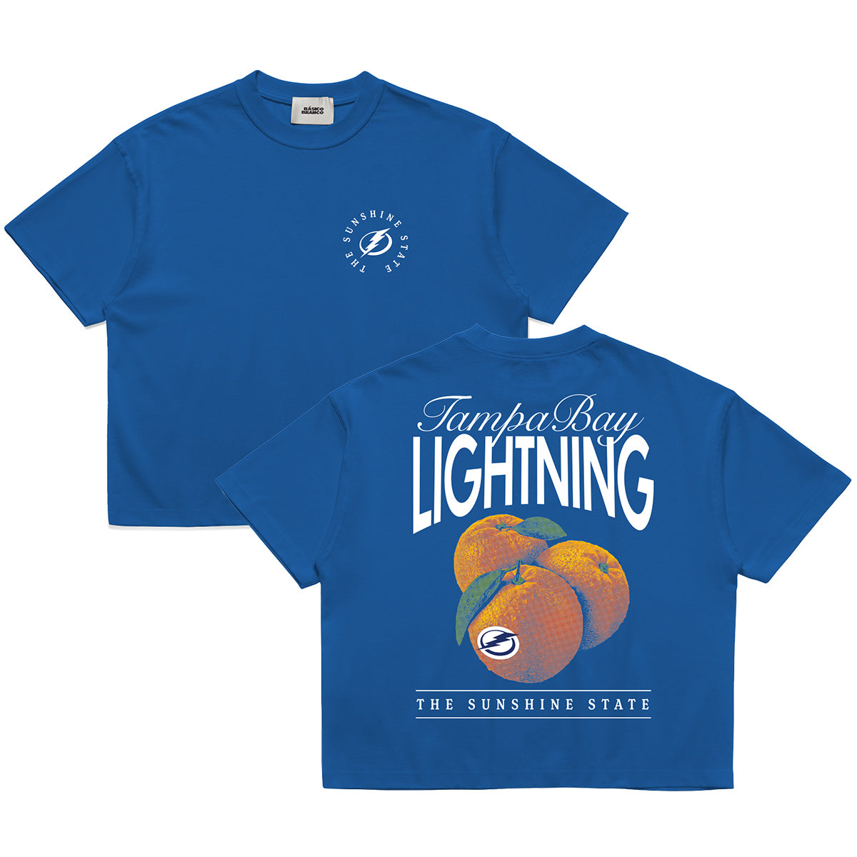 Women's Tampa Bay Lightning Basico Branco Sunshine State Crop Tee