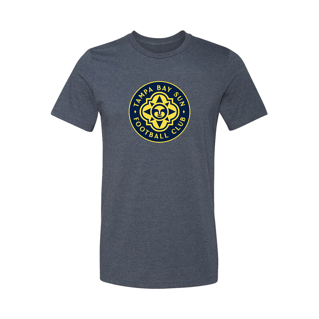 Youth Tampa Bay Sun FC Heather Navy Dual-blend Tee