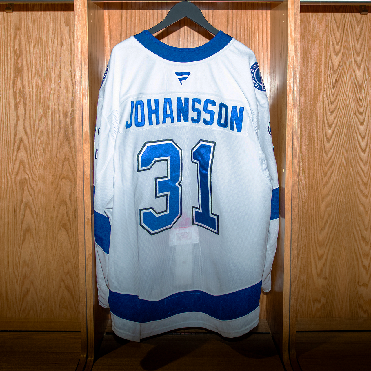 Jonas Johansson Tampa Bay Lightning Game Worn Jersey 2024-2025 WHITE AWAY JERSEY SET #1