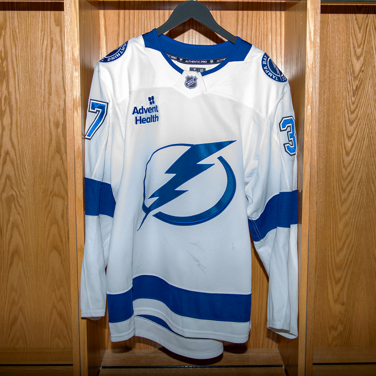 Yanni Gourde Tampa Bay Lightning Game Worn Jersey 2024-2025 WHITE AWAY JERSEY SET #1