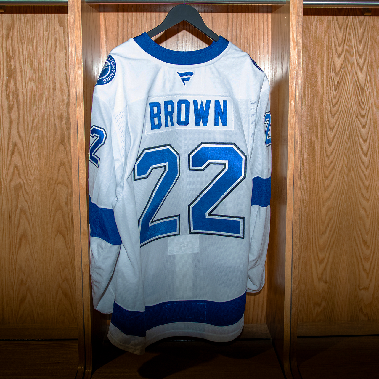 Brown Tampa Bay Lightning Game Issued Jersey 2024-2025 WHITE AWAY JERSEY SET #1