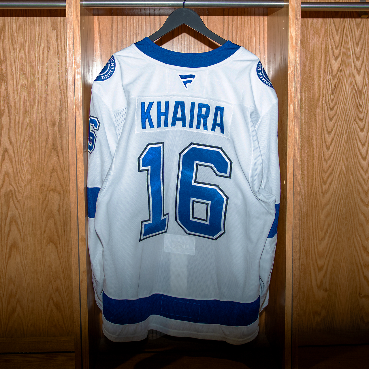 Khaira Tampa Bay Lightning Game Issued Jersey 2024-2025 WHITE AWAY JERSEY SET #1