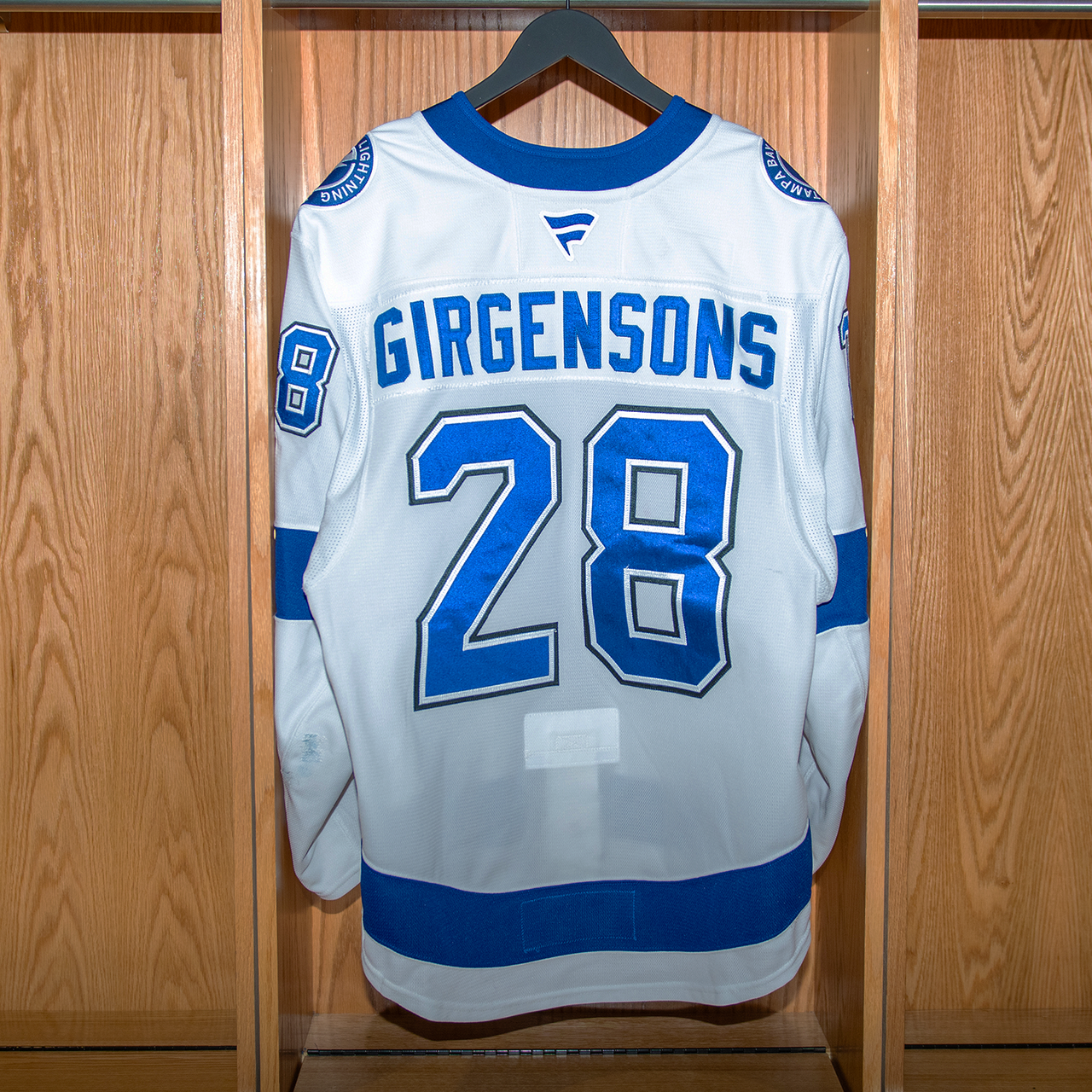 Zemgus Girgensons Tampa Bay Lightning Game Worn Jersey 2024-2025 WHITE AWAY JERSEY SET #2