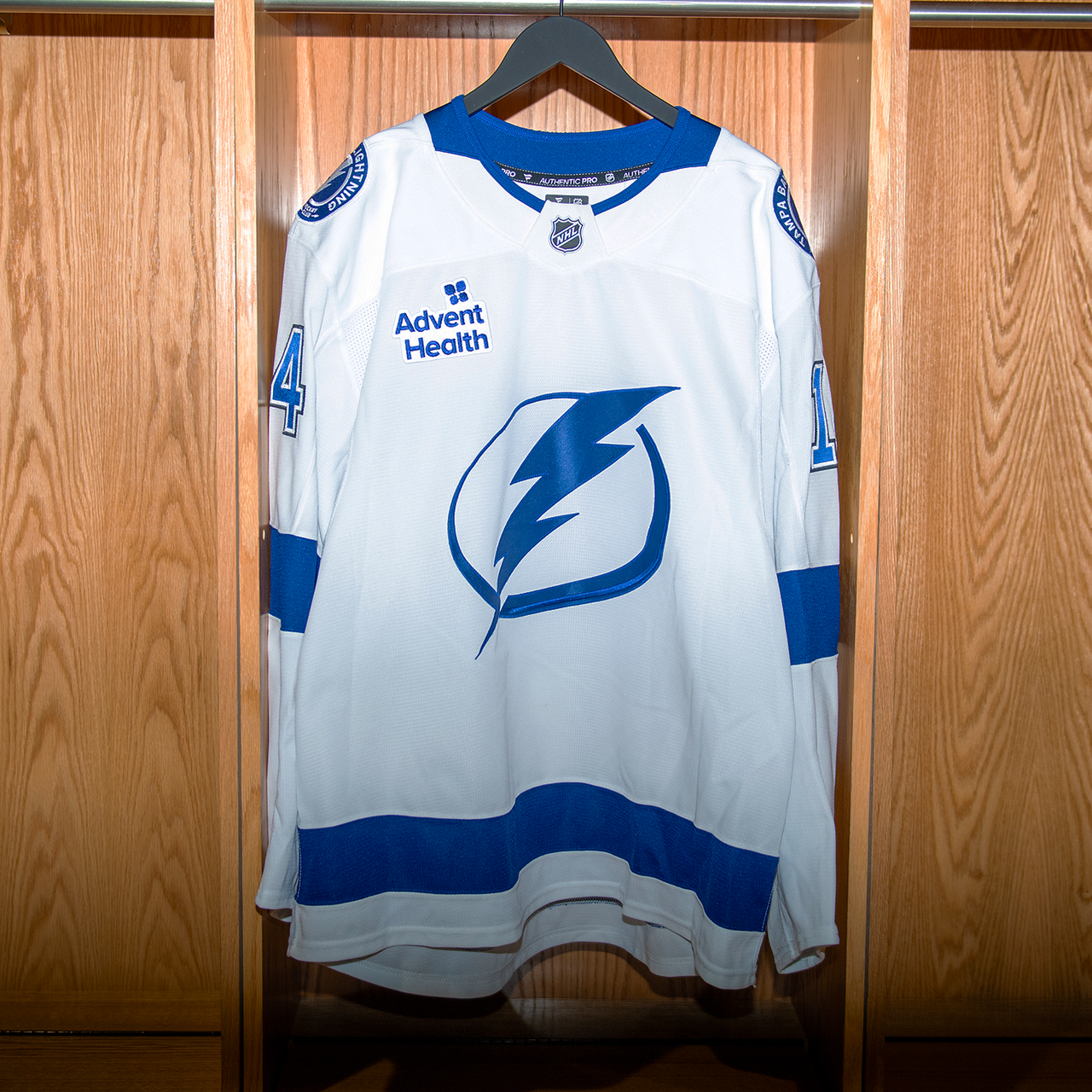 Conor Geekie Tampa Bay Lightning Game Worn Jersey 2024-2025 WHITE AWAY JERSEY SET #2