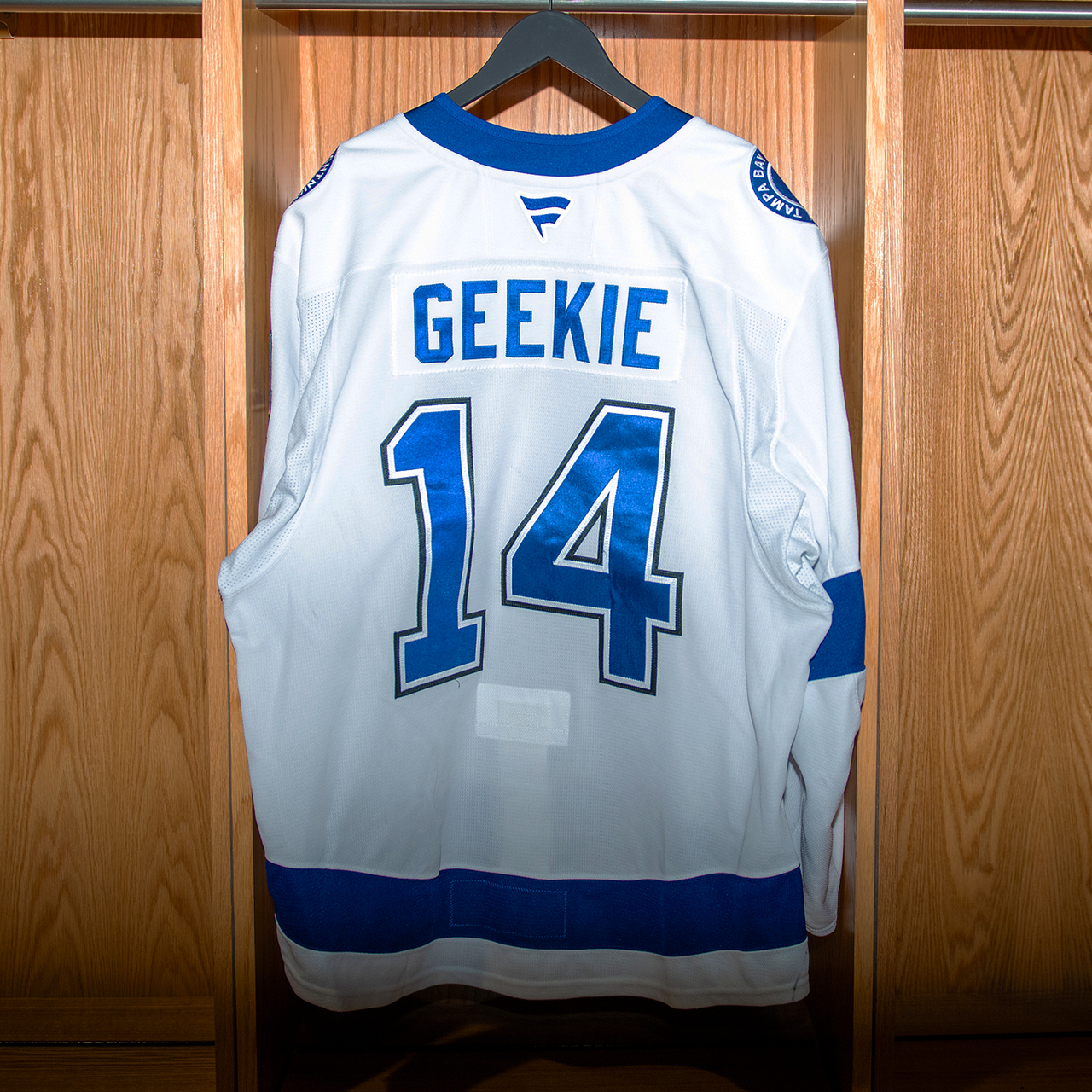 Conor Geekie Tampa Bay Lightning Game Worn Jersey 2024-2025 WHITE AWAY JERSEY SET #2