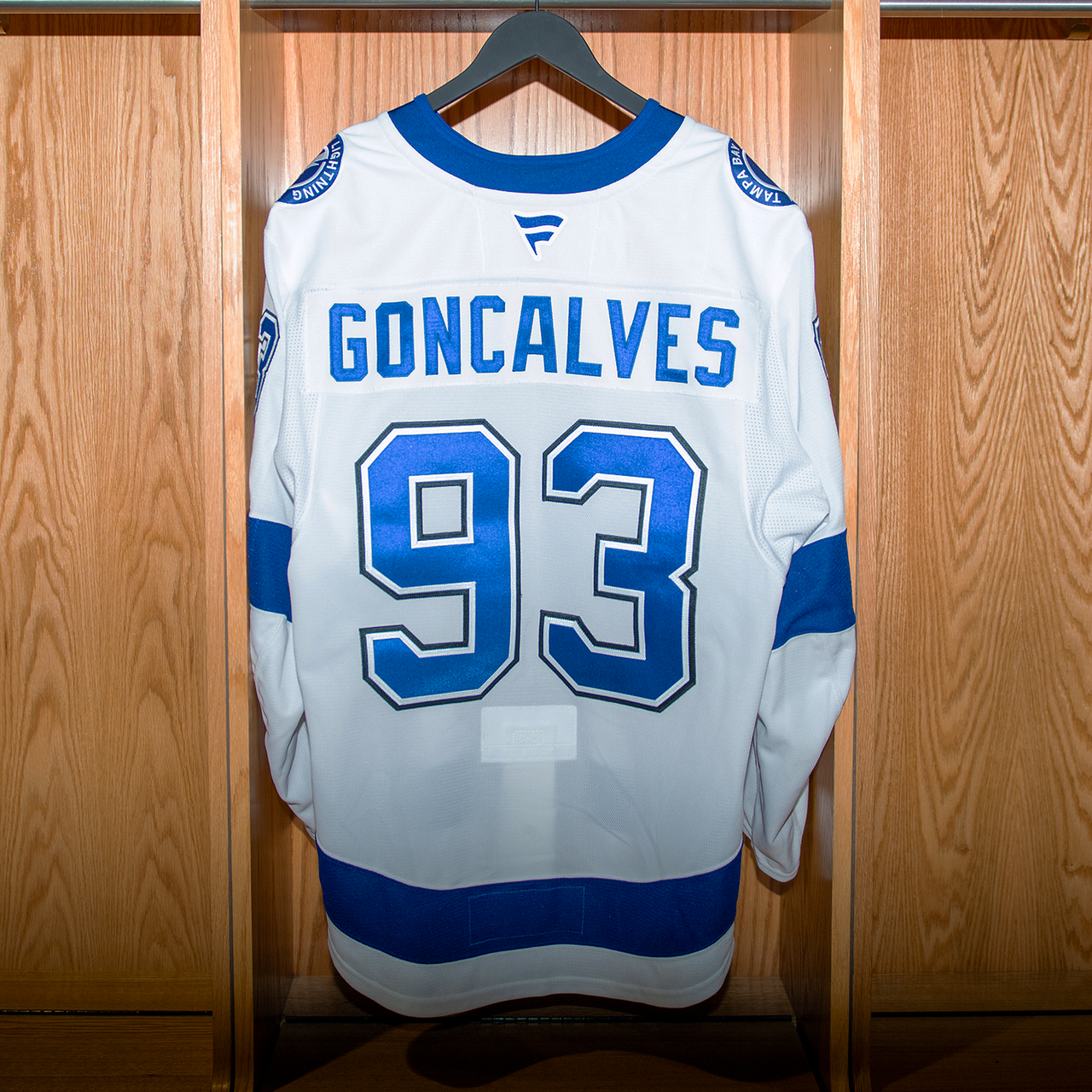 Gage Goncalves Tampa Bay Lightning Game Worn Jersey 2024-2025 WHITE AWAY JERSEY SET #2