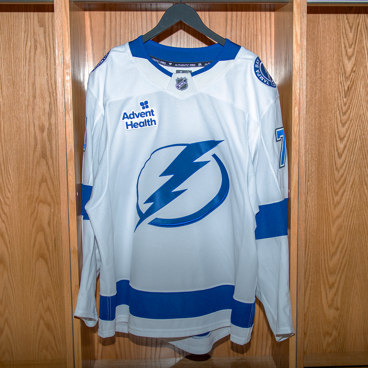 Emil Lilleberg Tampa Bay Lightning Game Worn Jersey 2024-2025 WHITE AWAY JERSEY SET #2
