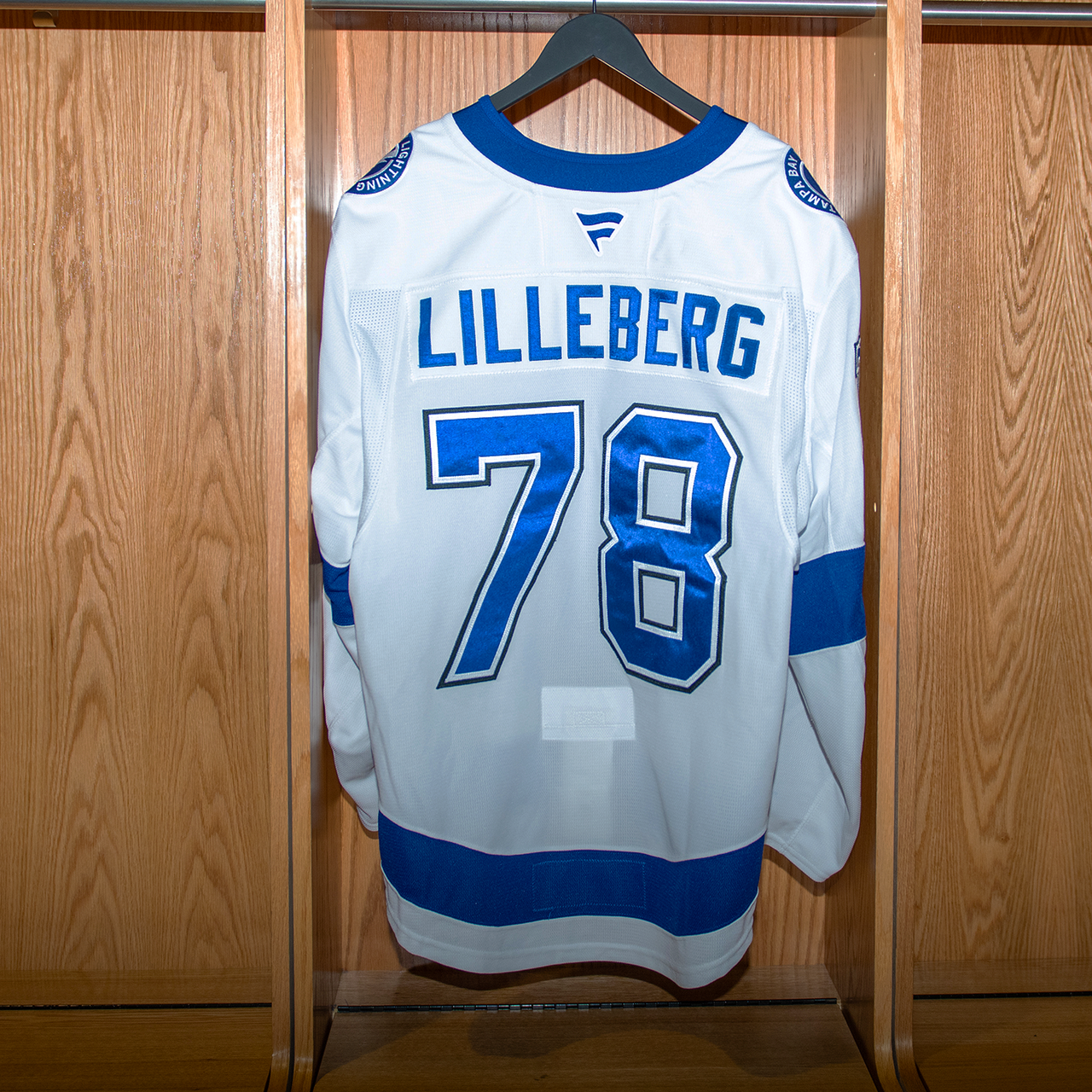 Emil Lilleberg Tampa Bay Lightning Game Worn Jersey 2024-2025 WHITE AWAY JERSEY SET #2