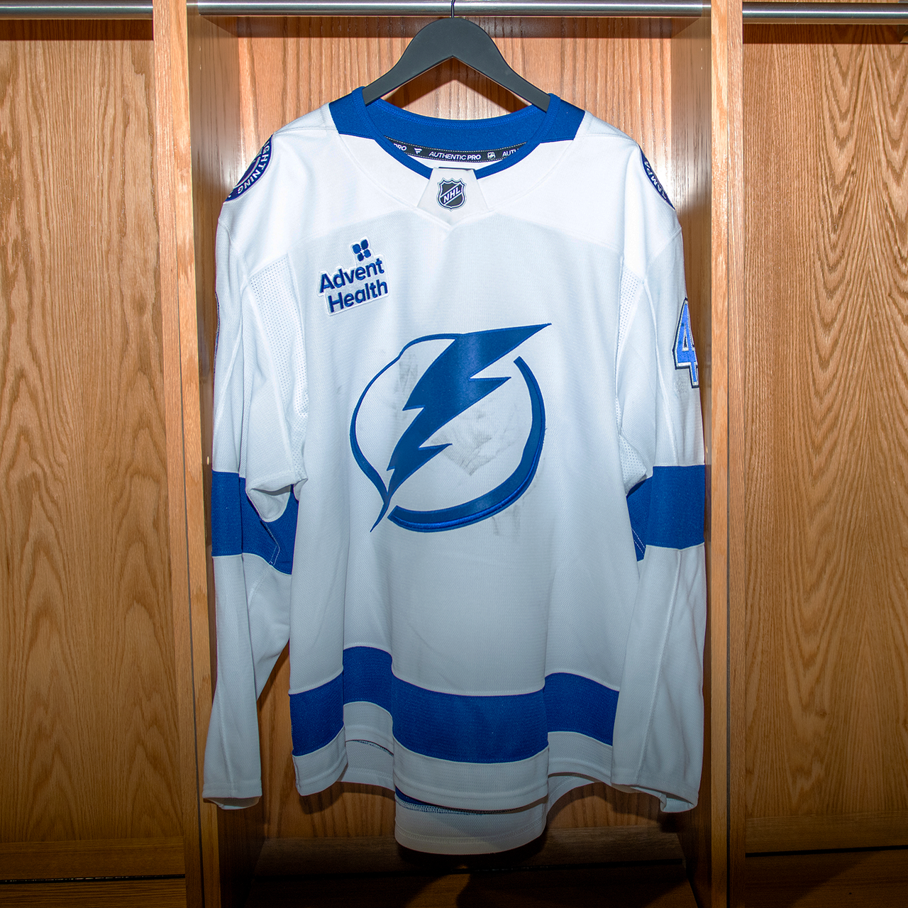 Nick Perbix Tampa Bay Lightning Game Worn Jersey 2024-2025 WHITE AWAY JERSEY SET #2