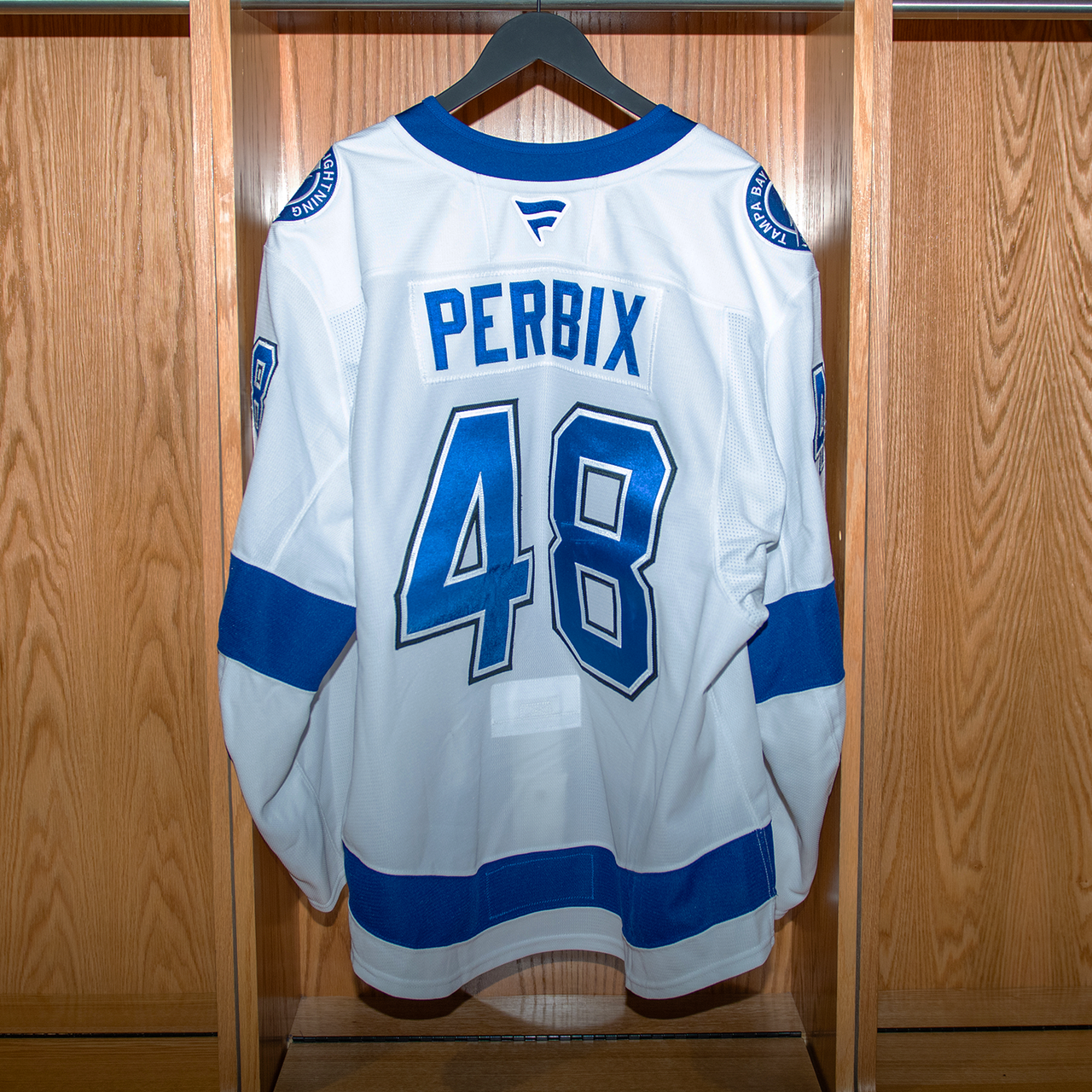 Nick Perbix Tampa Bay Lightning Game Worn Jersey 2024-2025 WHITE AWAY JERSEY SET #2