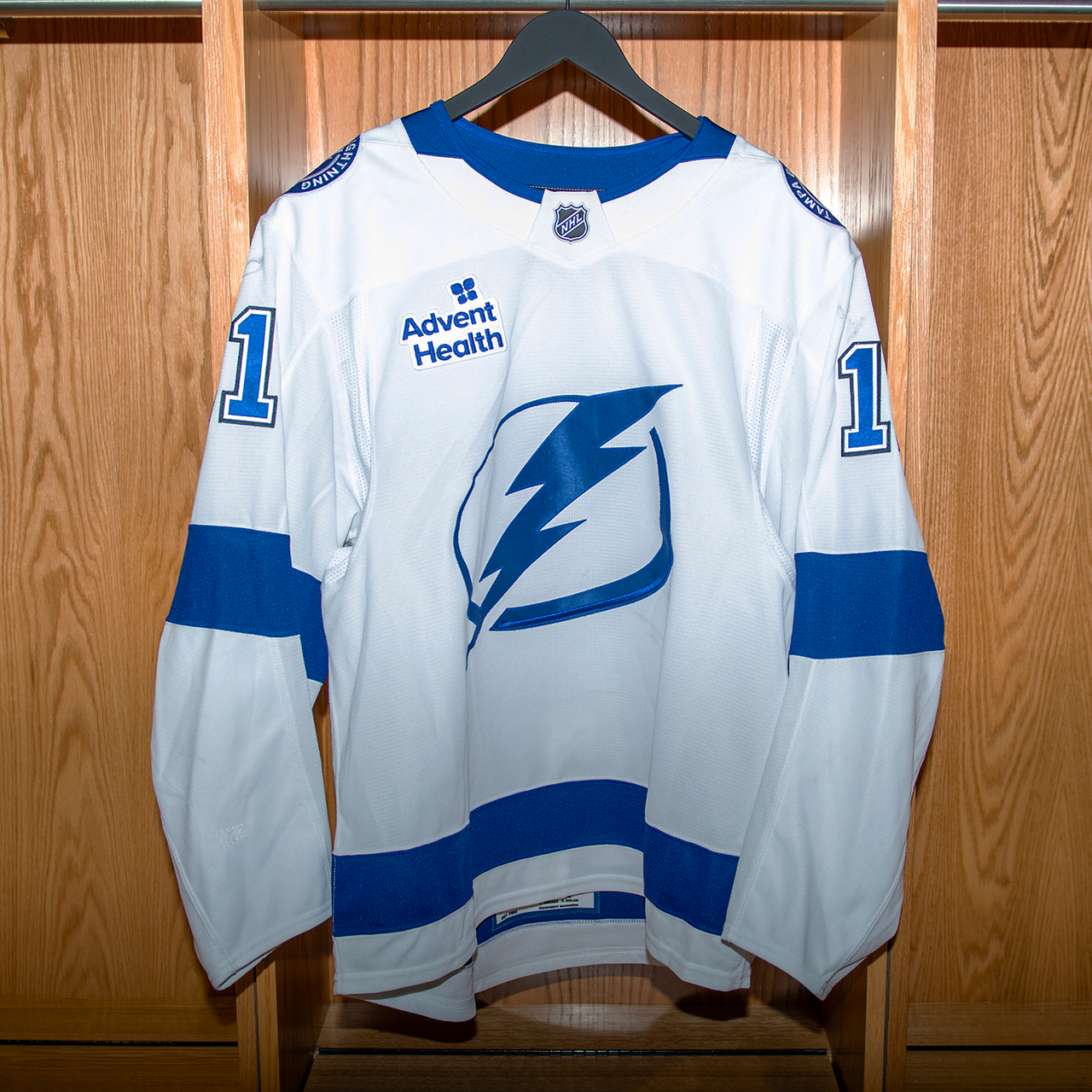 Luke Glendening Tampa Bay Lightning Game Worn Jersey 2024-2025 WHITE AWAY JERSEY SET #2