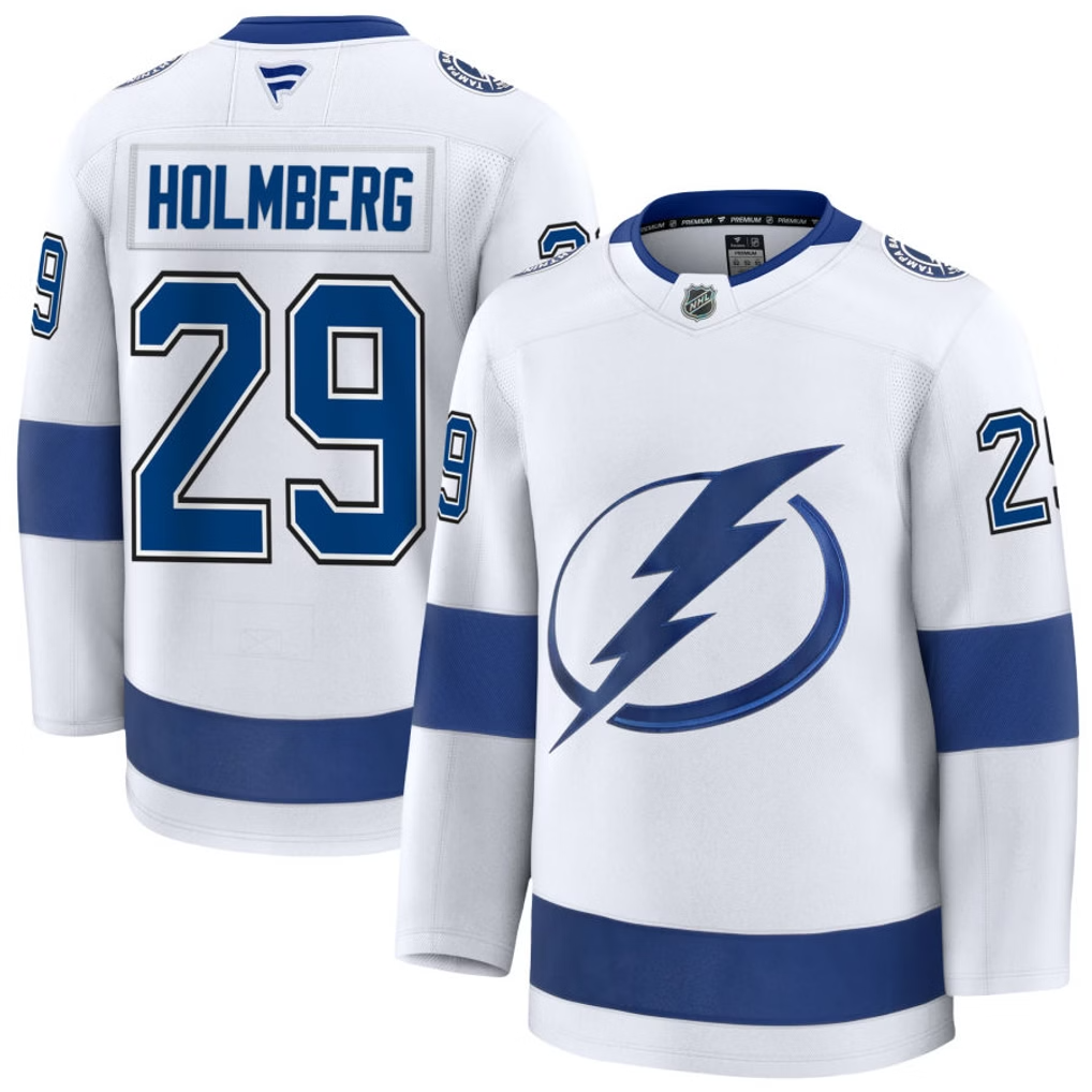 29 Pontus Holmberg Tampa Bay Lightning Fanatics Premium Away White Jersey