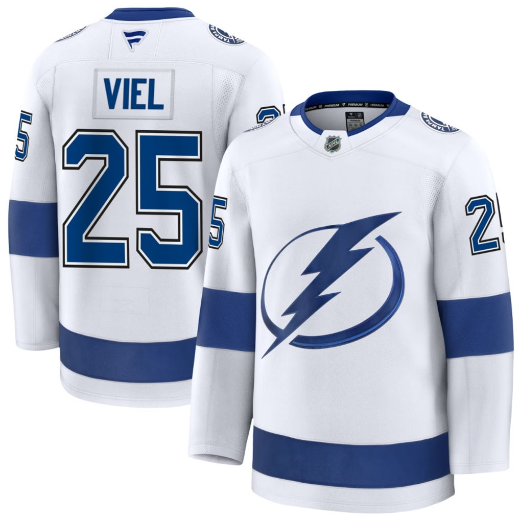 25 Jeffrey Viel Tampa Bay Lightning Fanatics Premium Away White Jersey