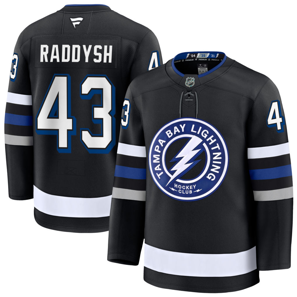 43 Darren Raddysh Tampa Bay Lightning Fanatics Premium Alternate Black Jersey